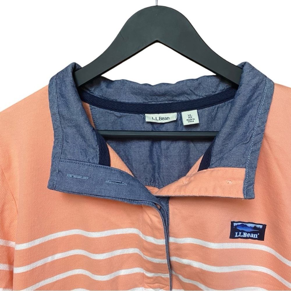 L.L. Bean Women's Soft Cotton Striped Rugby Pullover I Size:XL - Picture 4 of 13